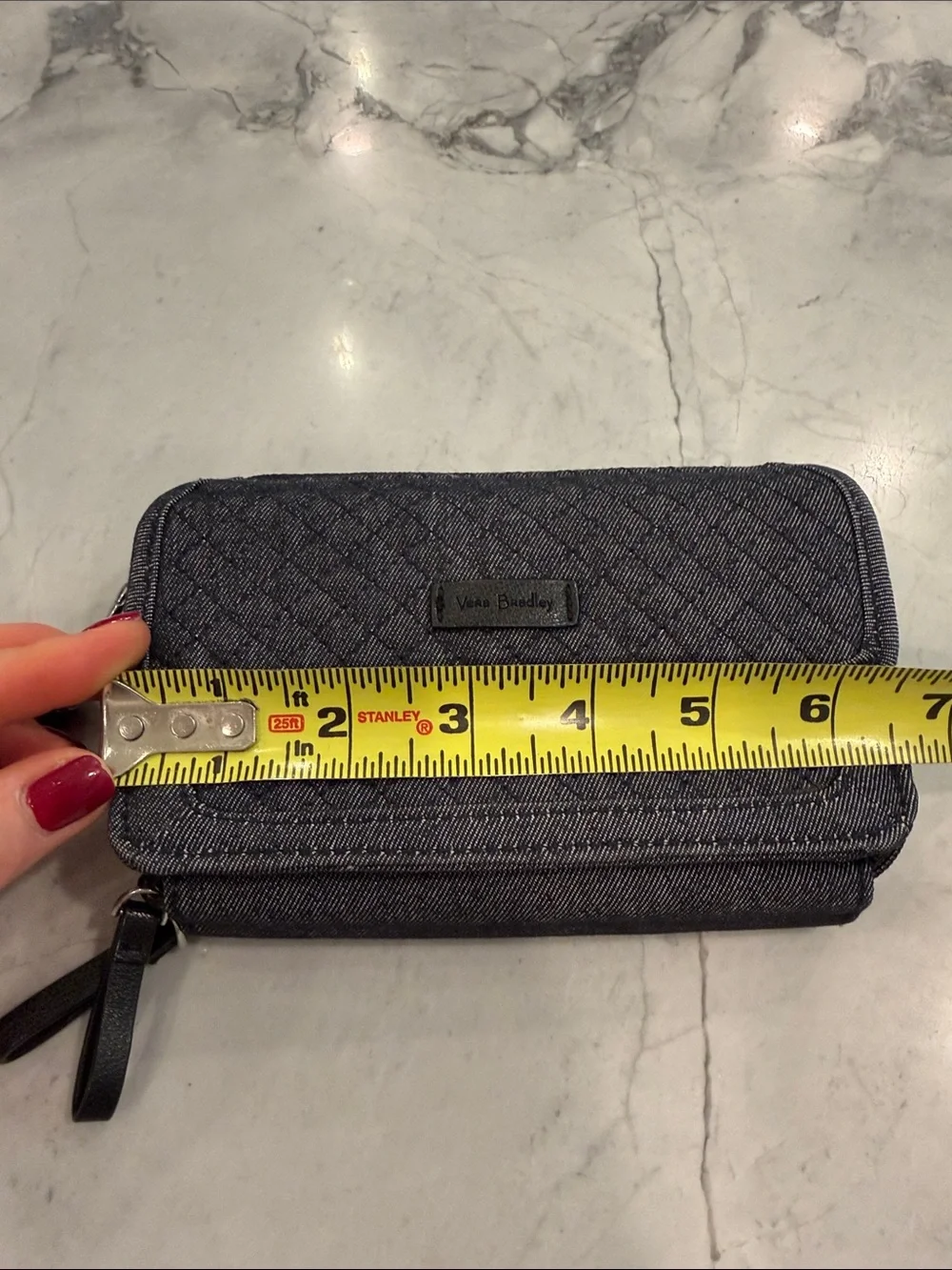 Vera Bradley Quilted Denim-Style Wristlet in Dark Blue-Gray - Picture 8 of 13